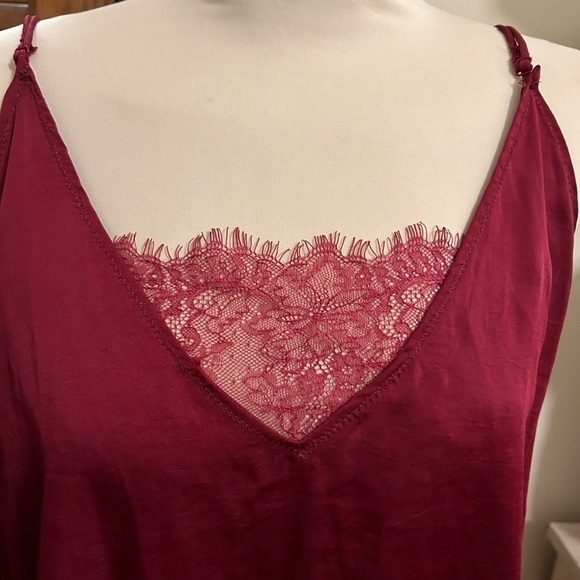 FREE PEOPLE Intimately Turn It On Tank Top Cami Vetiver in Burgundy - Picture 5 of 8